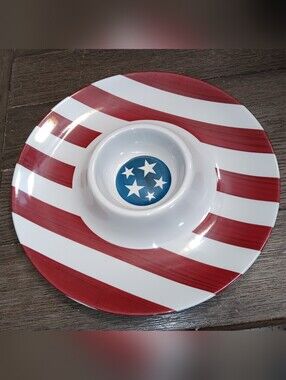 Unk Red, White & Blue Star Dip Platter